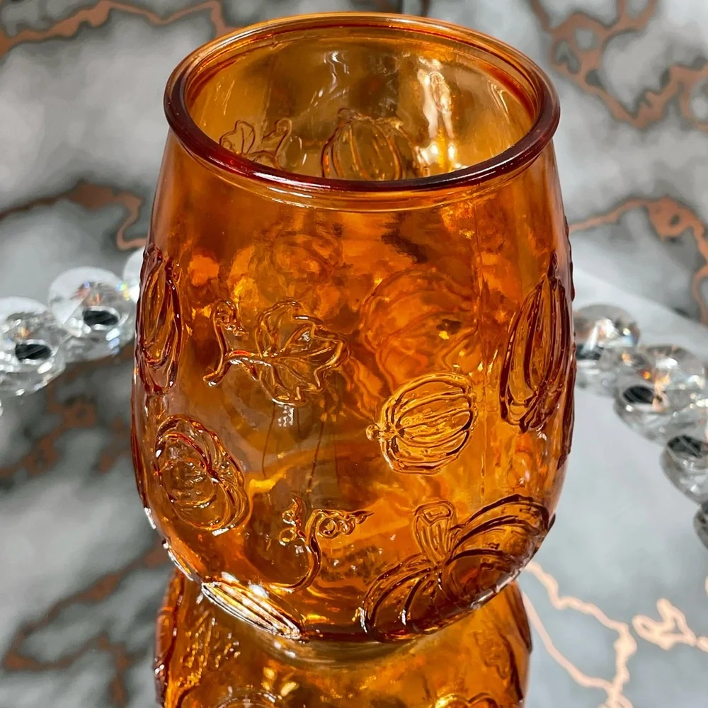 NEW 4pc pumpkin themed bundle with orange wine glass, crossbody, dust bag & pin - Picture 11 of 16